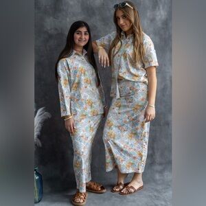 Women’s Modest Swim/ Resort Wear Set. Short or Long Sleeve Top with Maxi Skirt